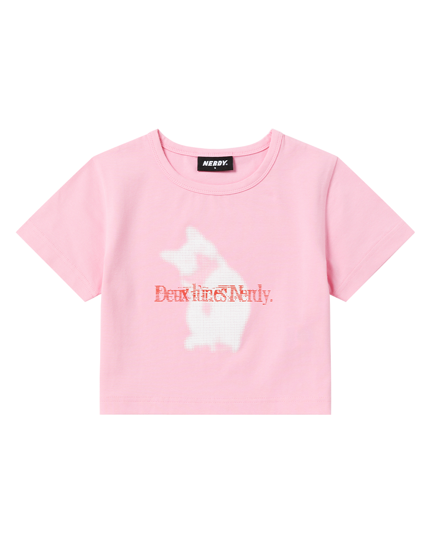 (@yrui.rm) 우먼스 디로 크롭 반팔 티셔츠 핑크