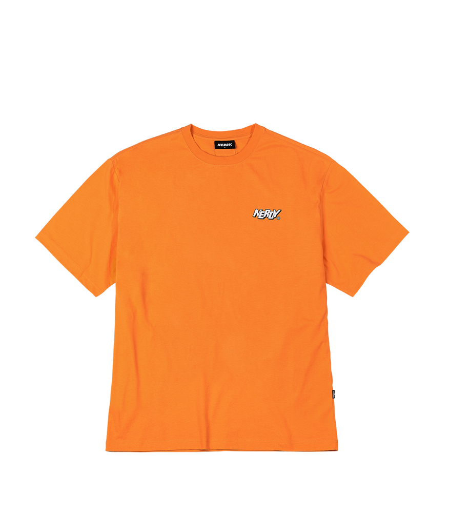 로고 그래픽 반팔 티셔츠 오렌지